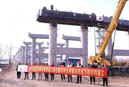 S19淮桐高速淮南段路基二标庄墓河特大桥下部结构施工顺利完成